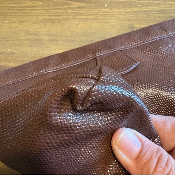 Vintage Lizard Skin Brown Clutch Evening Bag Purse Textured Rare - Picture 7 of 9